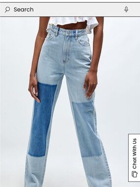 PACSUN Eco Light Blue Patches Boyfriend Jeans with Raw Hem in Indigo Blue (27)